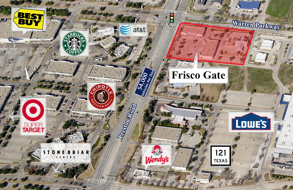 Aerial image of Frisco Gate Shopping Center