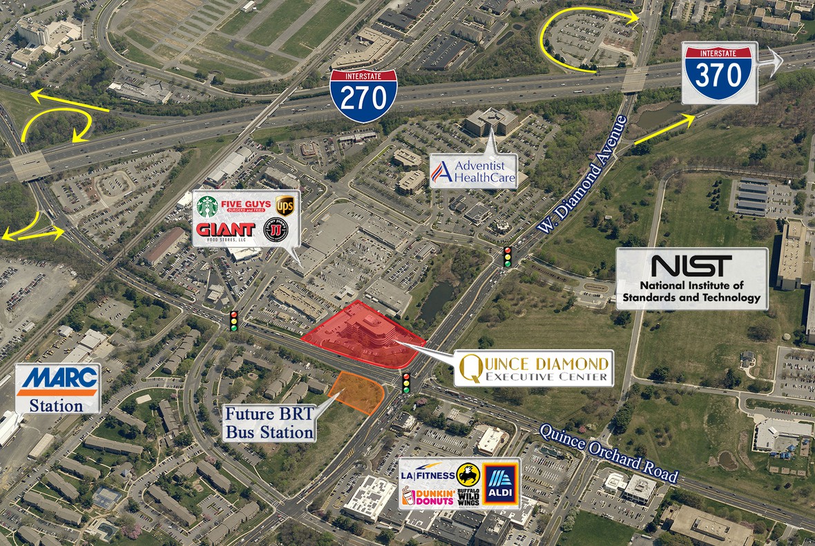 Aerial image of Quince Diamond Executive Center location
