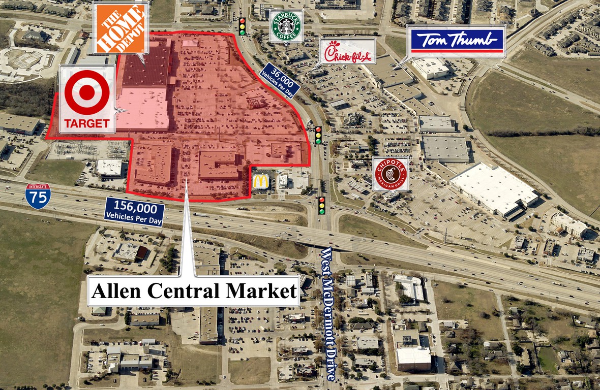 Aerial image of Allen Central Market