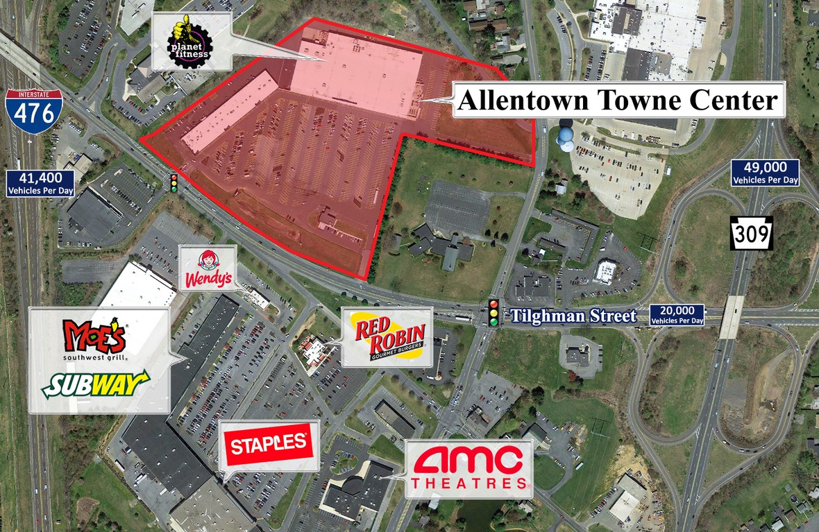 Aerial image of Allentown Towne Center