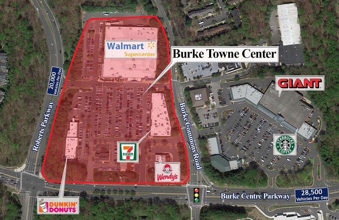 Aerial image of Burke Towne Center