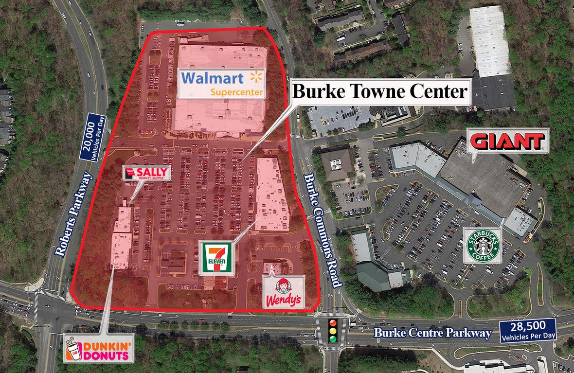 Aerial image of Burke Towne Center