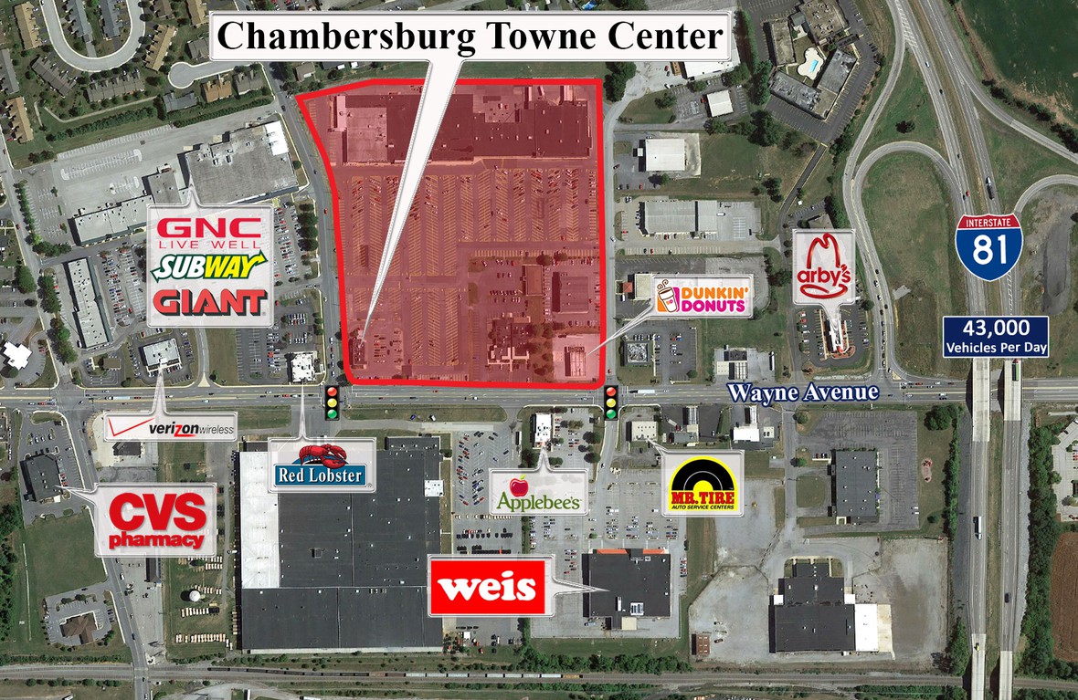 Aerial image of Chambersburg Towne Center
