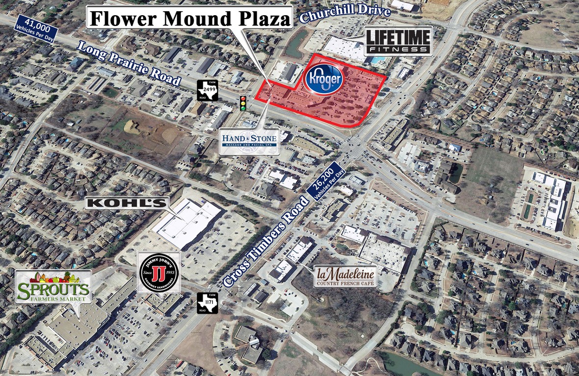 Aerial image of Flower Mound Plaza