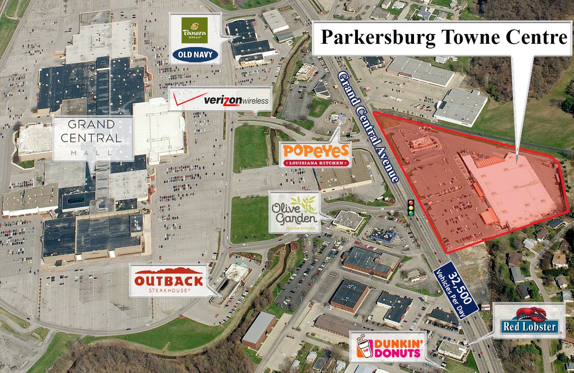 Aerial image of Parkersburg Towne Center